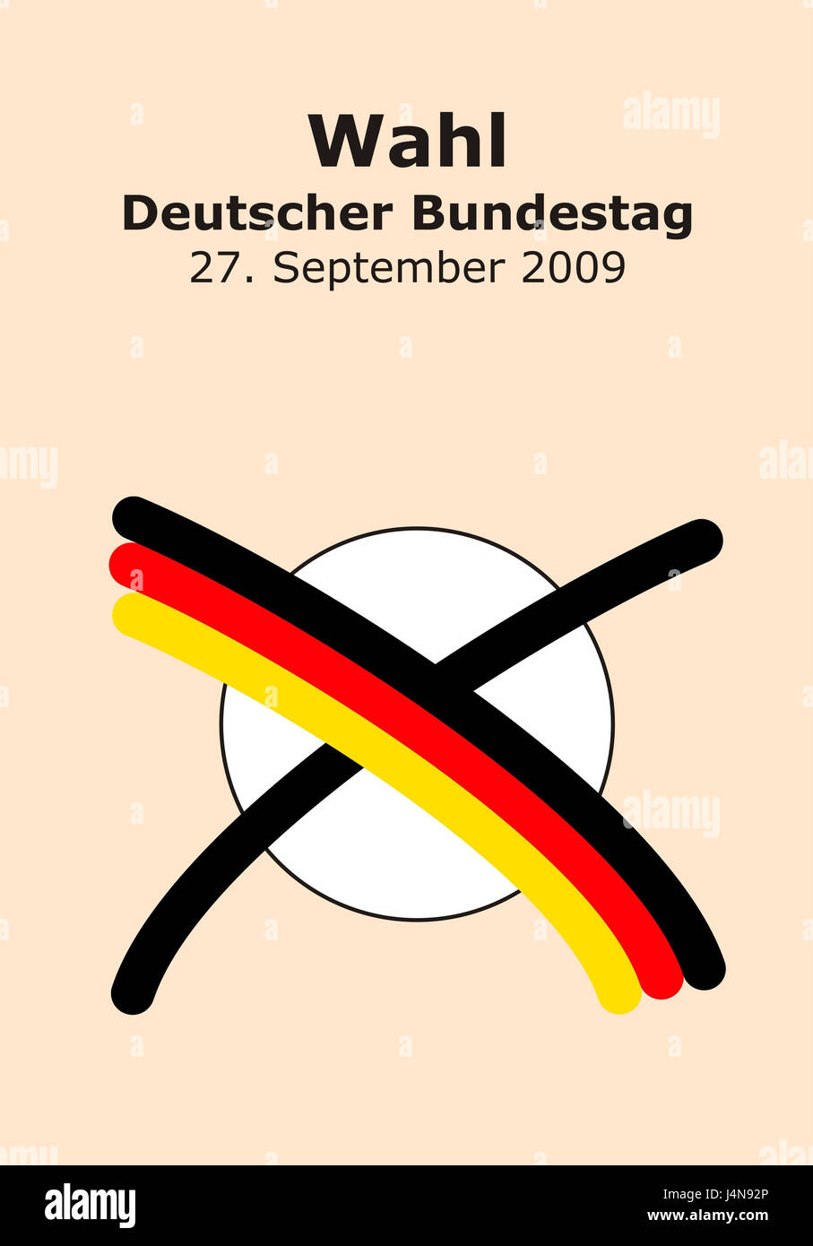 L'Allemagne, l'élection du Bundestag, vote, croix, Banque D'Images