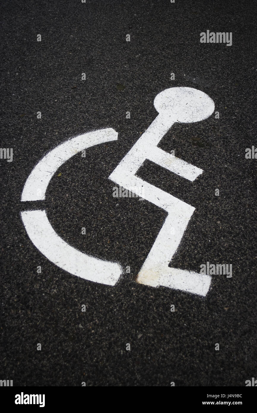 Stationnement, contrôle du trafic aérien, de l'invalide en fauteuil, des personnes handicapées, la sélection, l'icône, de l'invalide en fauteuil conducteur, place de parking pour les personnes à mobilité réduite, parking gratuit, conseil, la circulation, la réglementation, la revendication, Banque D'Images