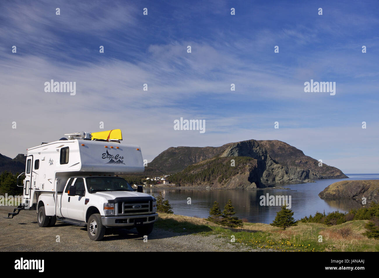 Le Canada, Terre-Neuve, Humber Arm, Bottle Cove, camping-car, Banque D'Images
