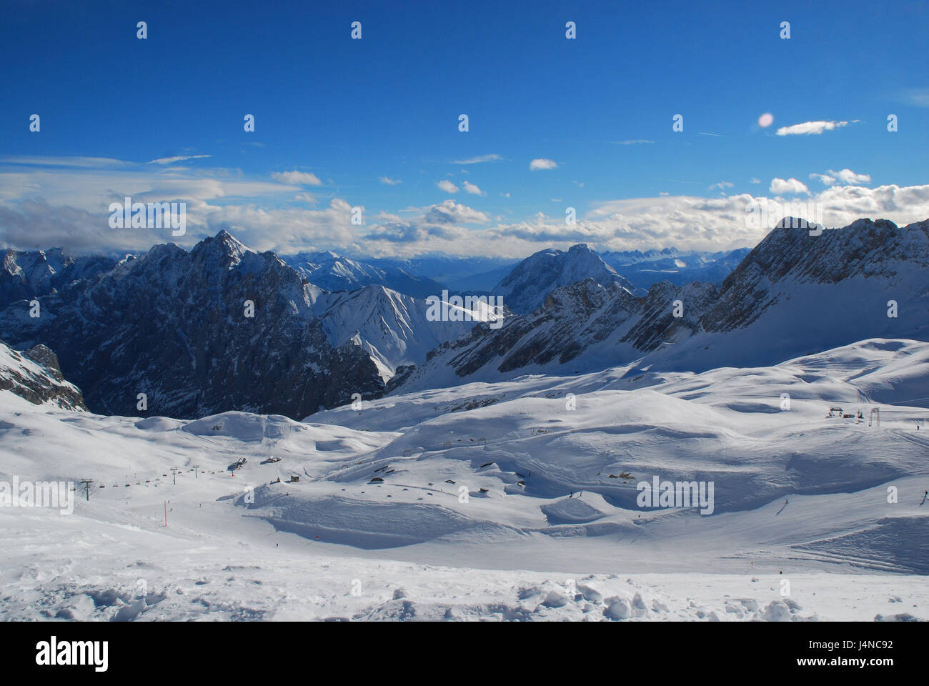 Allemagne Bavière Zugspitze Panorama De Montagne Alpes