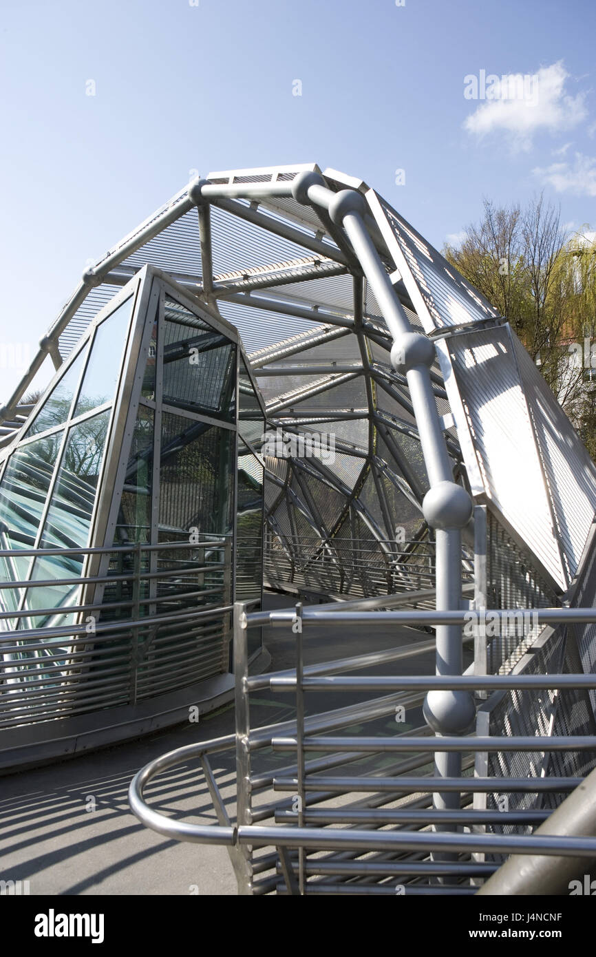 L'Autriche, Styrie, Graz, Grazer murinsel, construction, détail, Banque D'Images