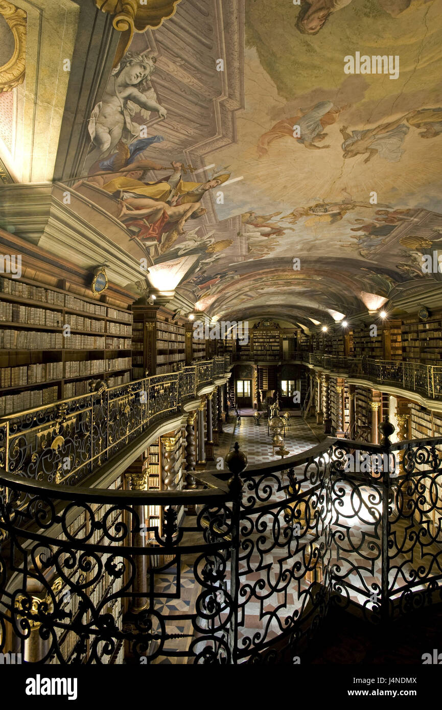 République tchèque, Tchéquie, Prague, Clementinum, bibliothèque, Banque D'Images