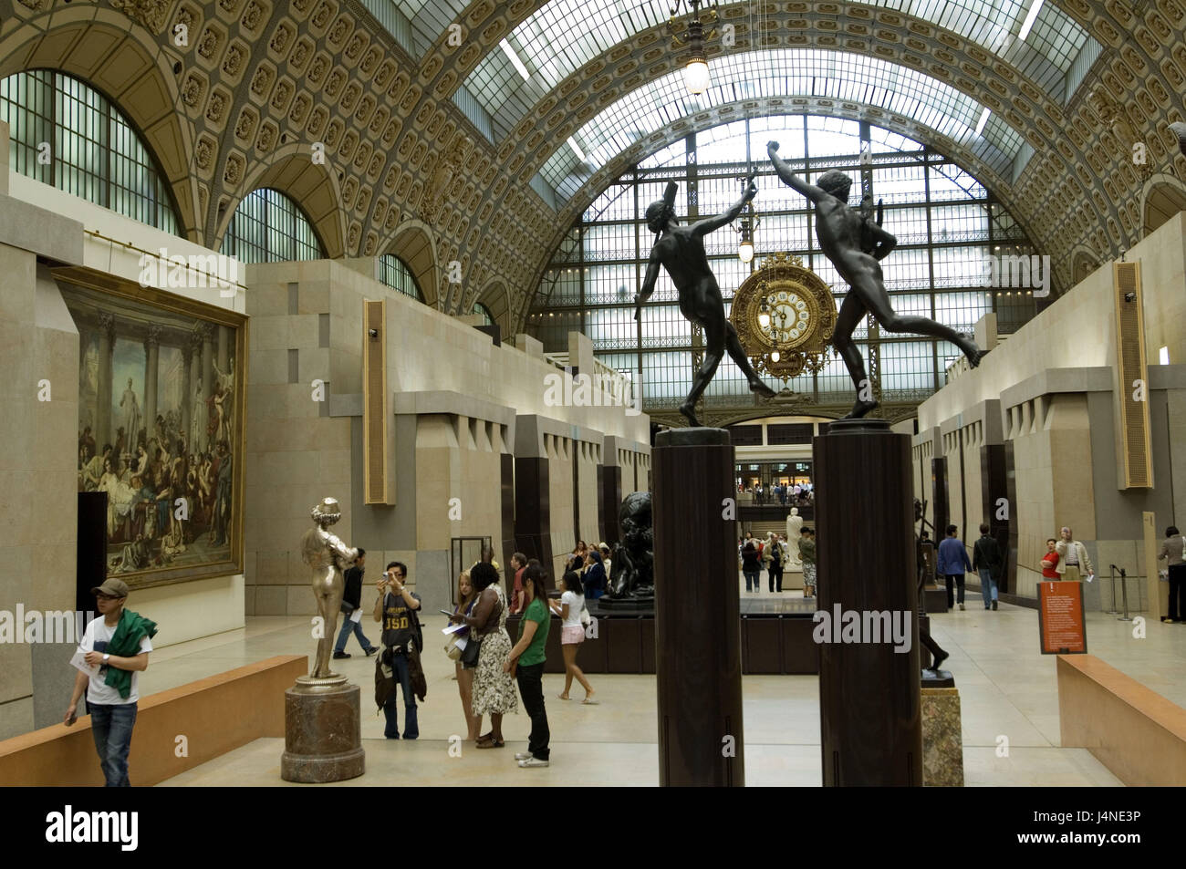 France, Paris, musée d'Orsay, hall, sculpture, visiteur, Banque D'Images