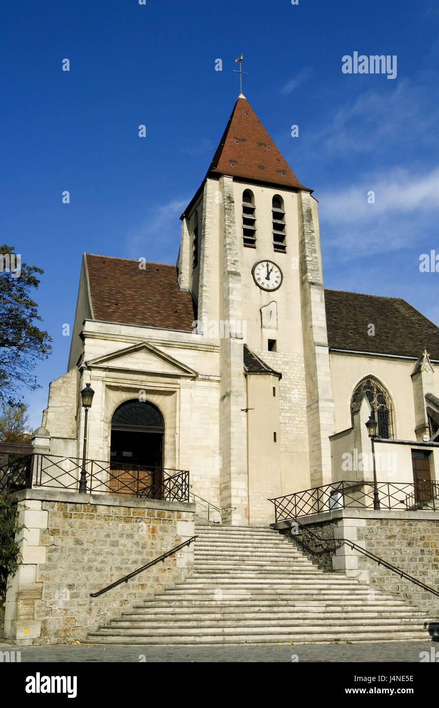 France, Paris, l'église Saint-Germain de Charonne, Banque D'Images