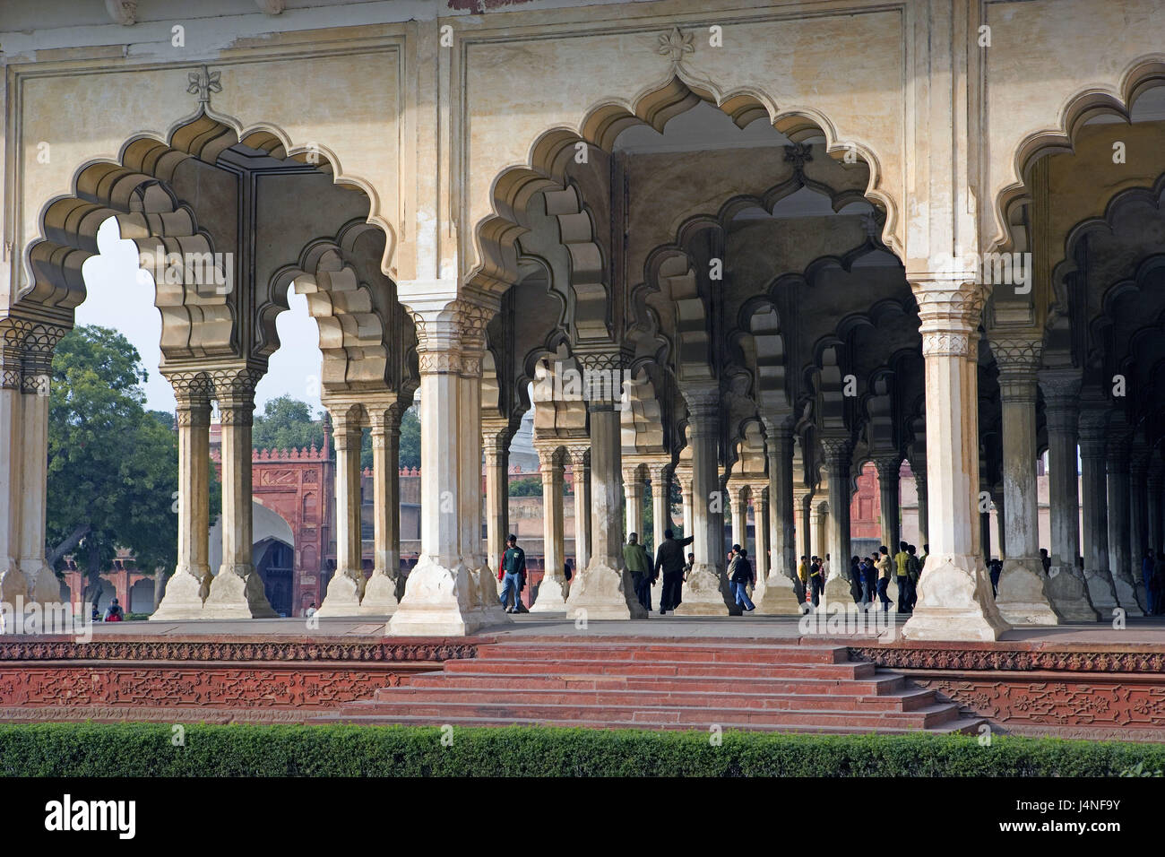 L'Inde, Uttar Pradesh, Agra, Agra fort, Diwan-i-AAM, personne, Banque D'Images