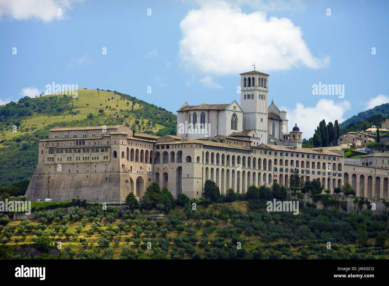 L'Italie, l'Ombrie, assise, la basilique de San Francesco, Banque D'Images