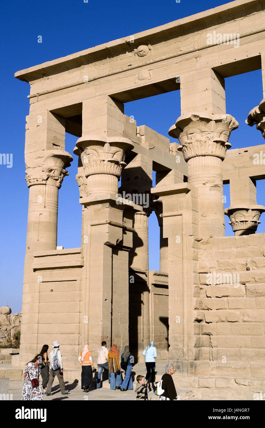 Égypte, vallée du Nil, Assouan, le temple de Philae, touristiques, Banque D'Images