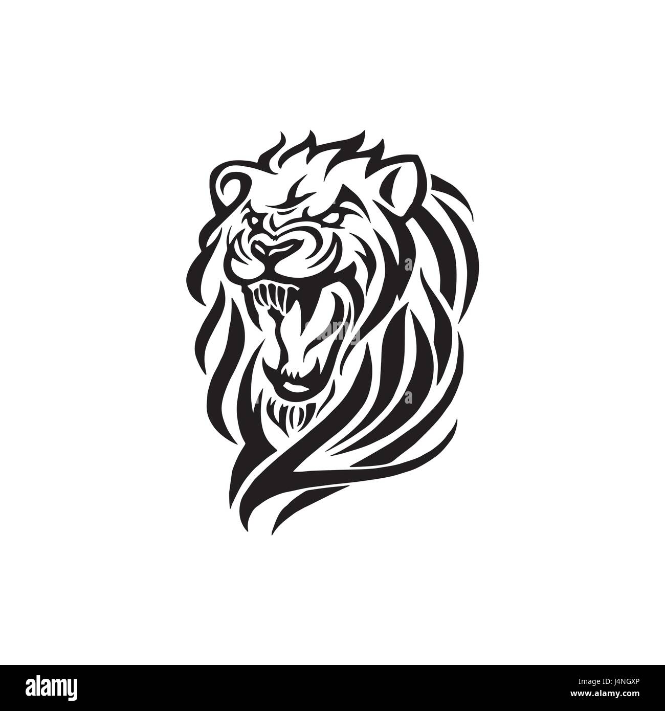 Conception de tatouage Lion Illustration de Vecteur