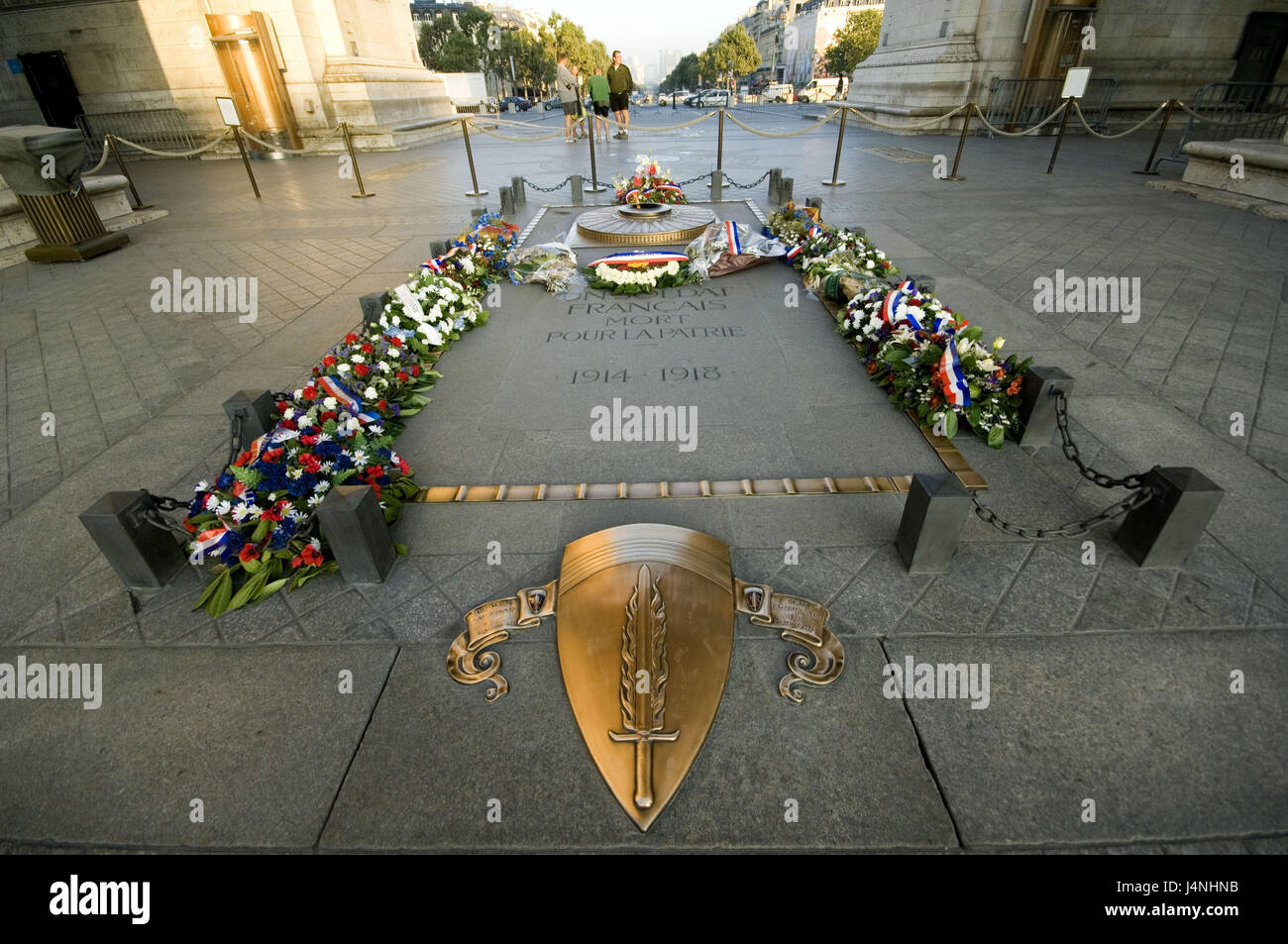 France, Paris, place Charles de Gaulle, l'Arc de Triomphe, la tombe du soldat inconnu, Banque D'Images