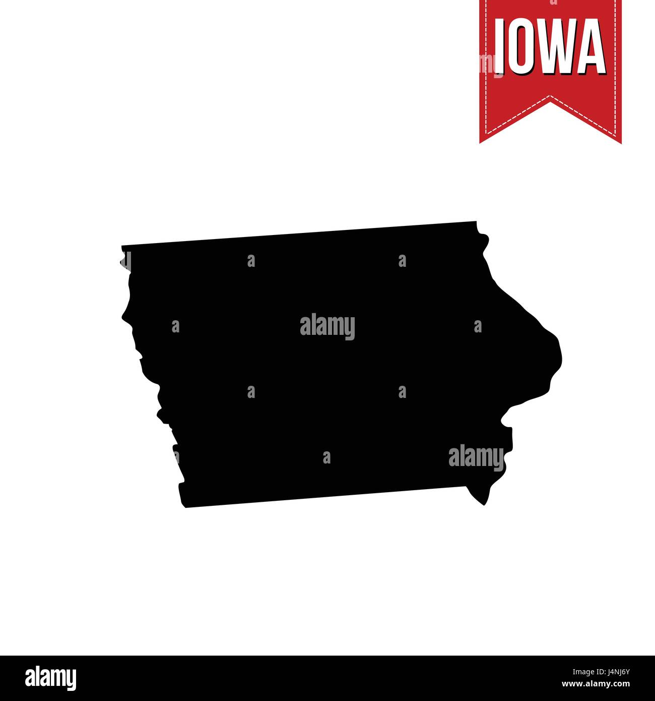 La carte de l'Iowa sur fond blanc, vector illustration Illustration de Vecteur