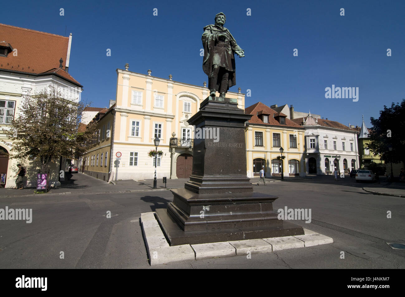 La Hongrie, Györ, carré, monument, statue, Karoly, Kisfaludy Banque D'Images