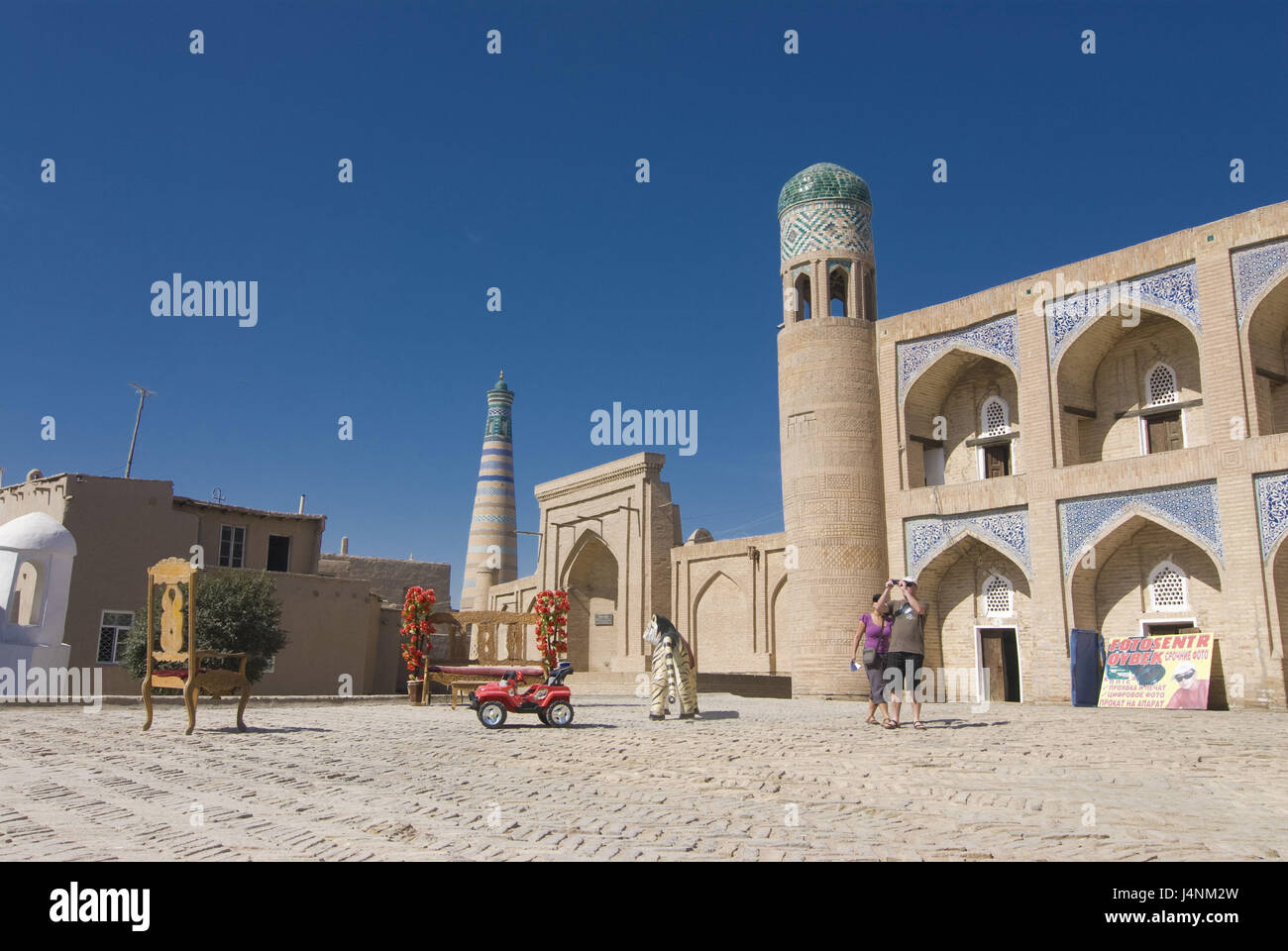 Mosquée de l'Ichon Qala forteresse, Khiva, Ouzbékistan, Banque D'Images
