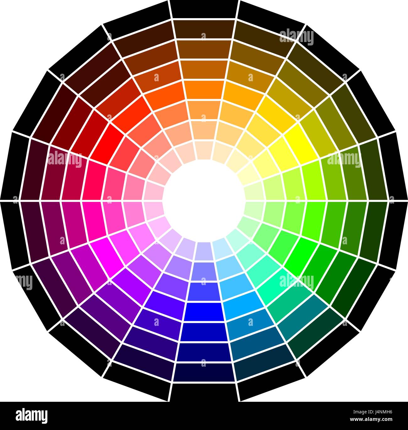 Schéma de couleurs HSV avec 18 et 25 % sur la saturation et la valeur Illustration de Vecteur