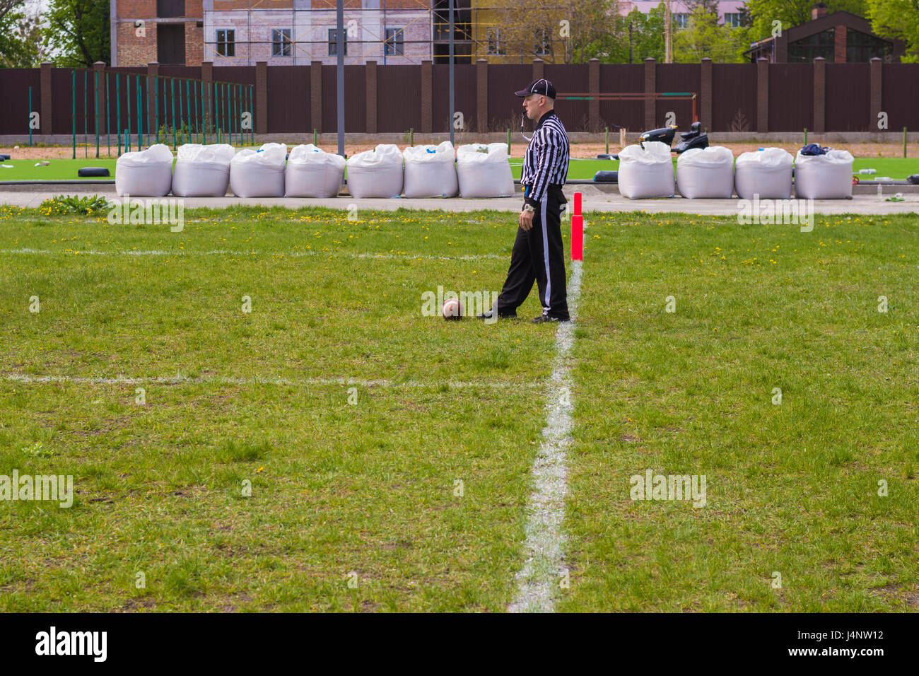 Arbitre de Football Américain servant à faire correspondre Banque D'Images