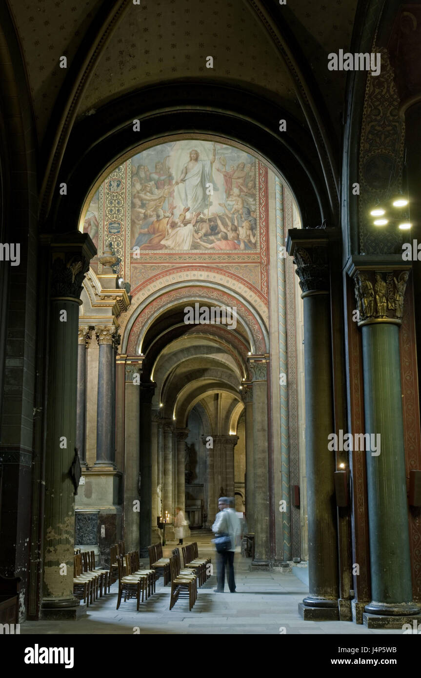 France, Paris, église Saint Germain des Prés, à l'intérieur, Banque D'Images