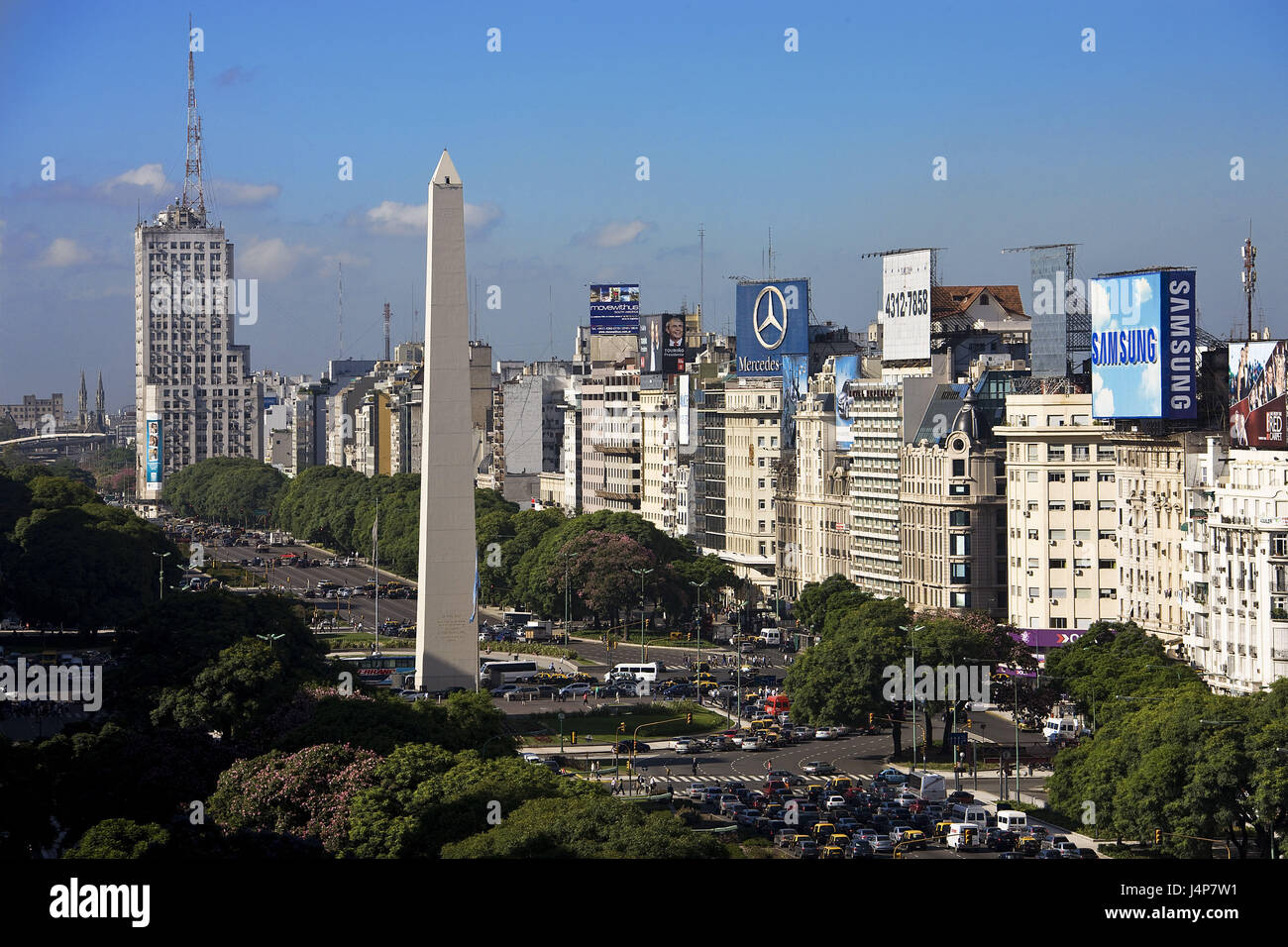 L'ARGENTINE, Buenos Aires, vue sur la ville, l'Avenida 9 de Julio, Banque D'Images