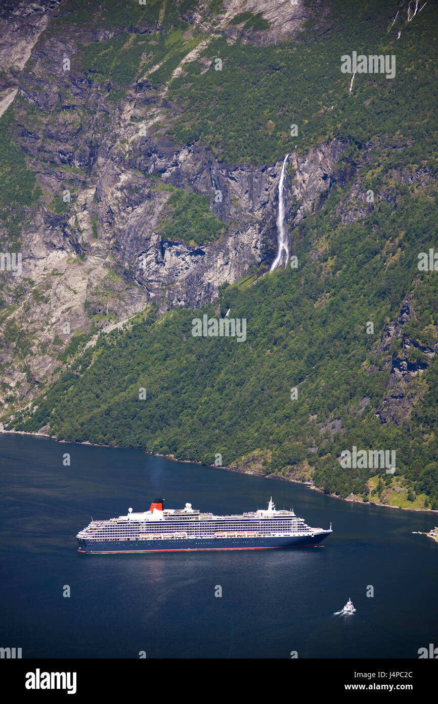 La Norvège, le Geirangerfjord, navire, Banque D'Images