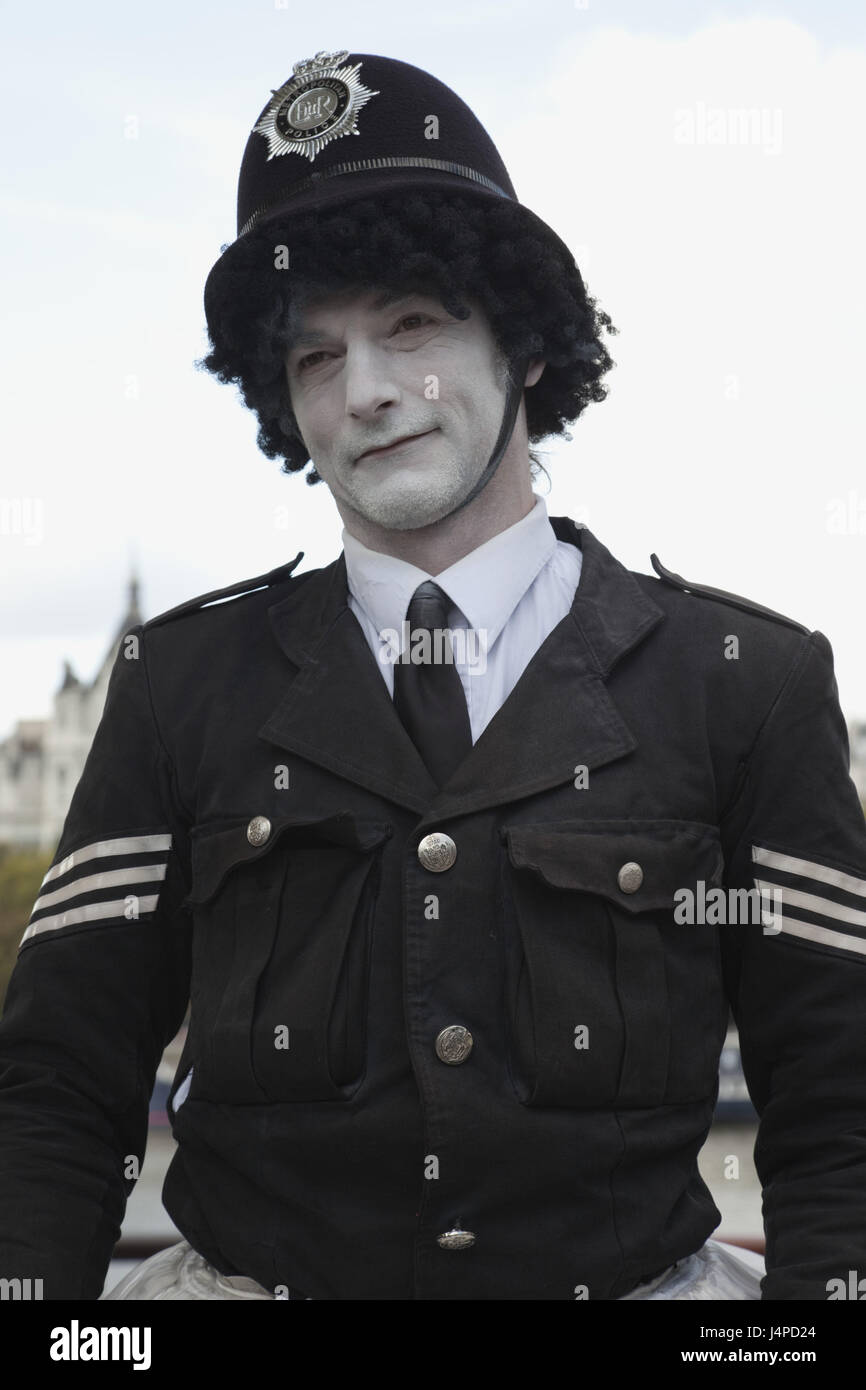 La Grande-Bretagne, l'Angleterre, Londres, Southbank, artiste de rue, doublure, Bobby, le modèle ne libération, Banque D'Images