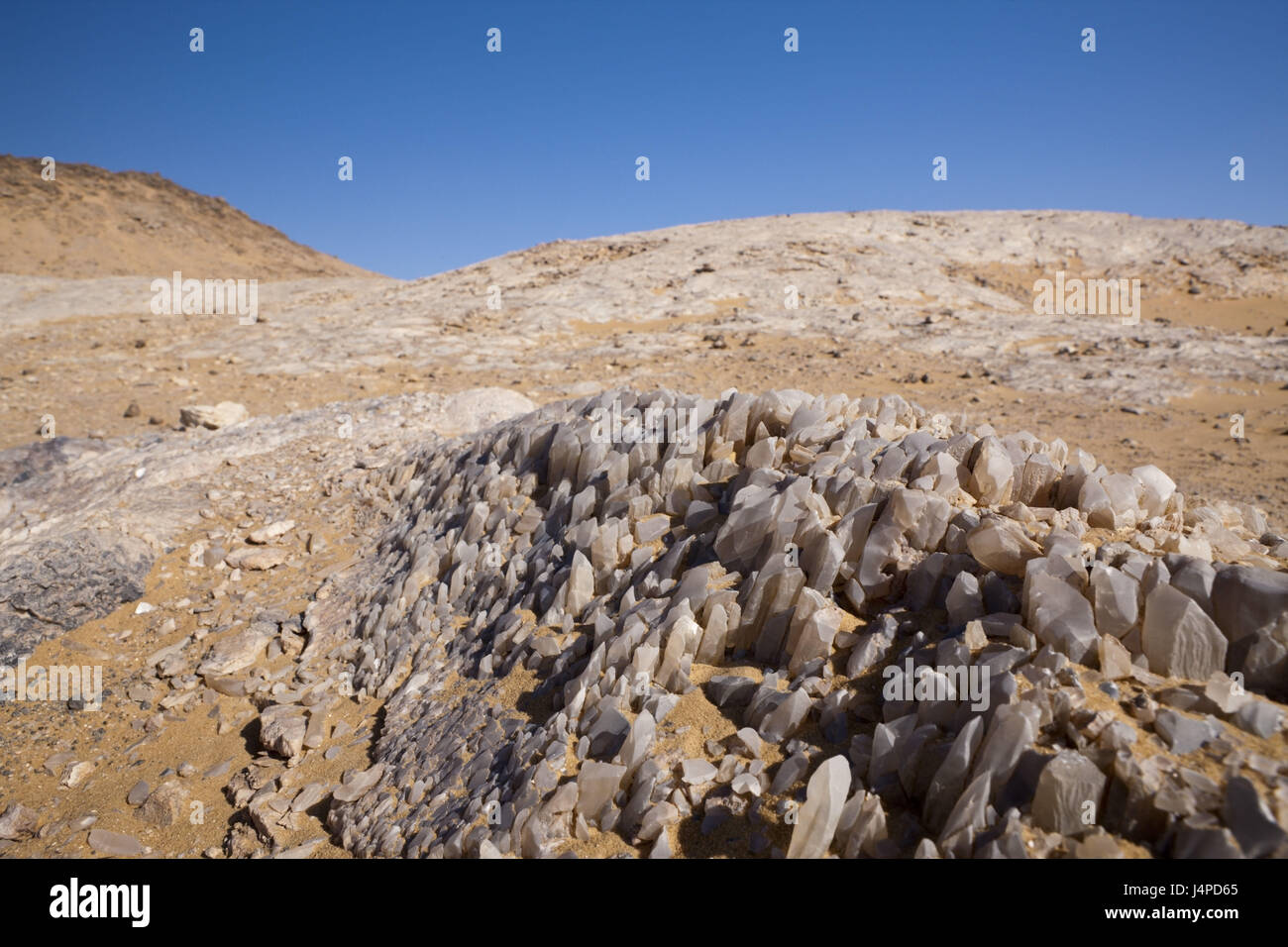 La montagne de cristal avec les cristaux, l'Egypte, désert de Libye, Banque D'Images