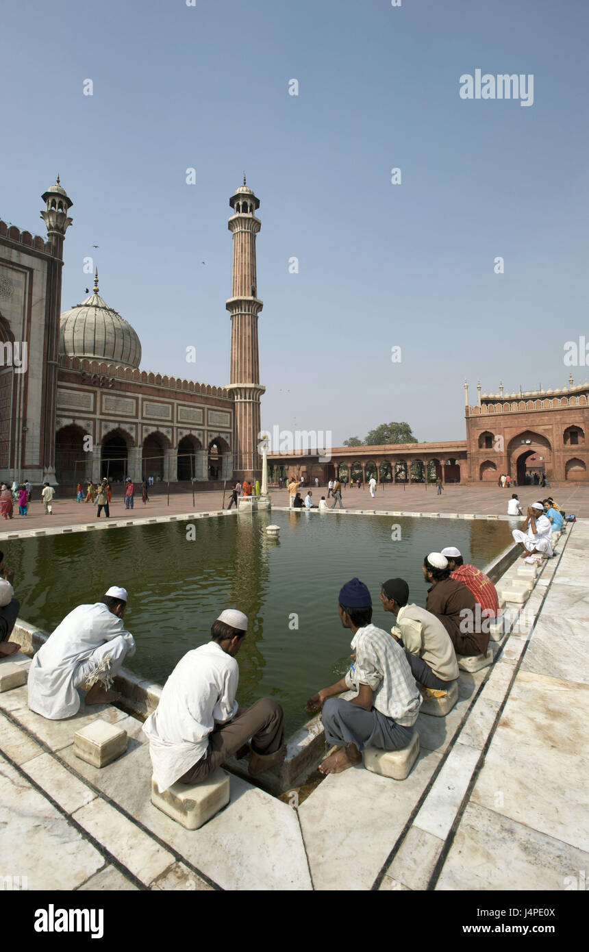 L'Inde, Delhi, Old Delhi, Jama Masjid, Banque D'Images