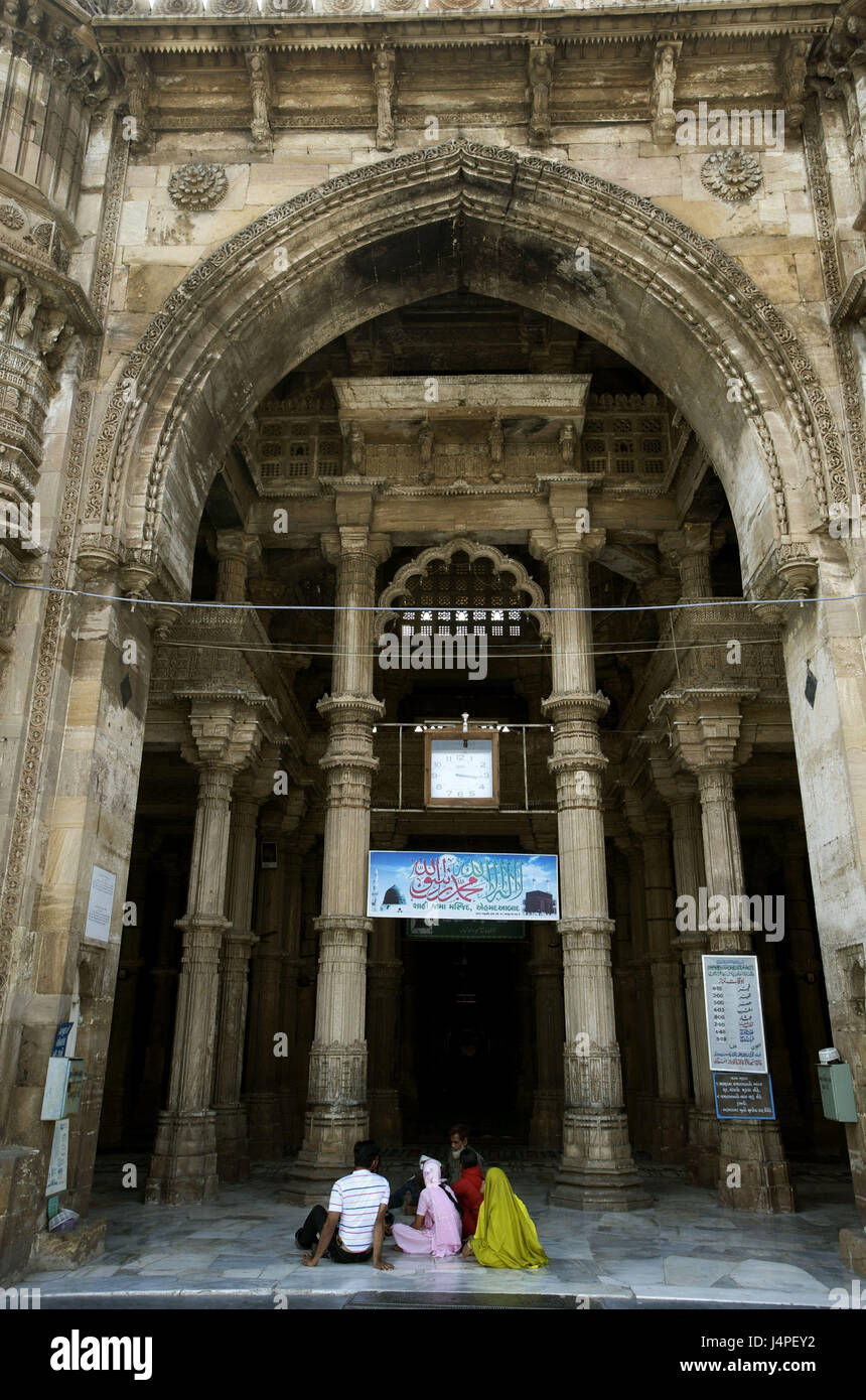 L'Inde, le Gujarat, Ahmedabad, Jama Masjid, mosquée, Banque D'Images