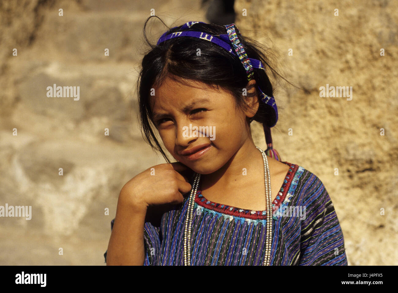 Lac Atitlan, Guatemala, girl, portrait, Banque D'Images