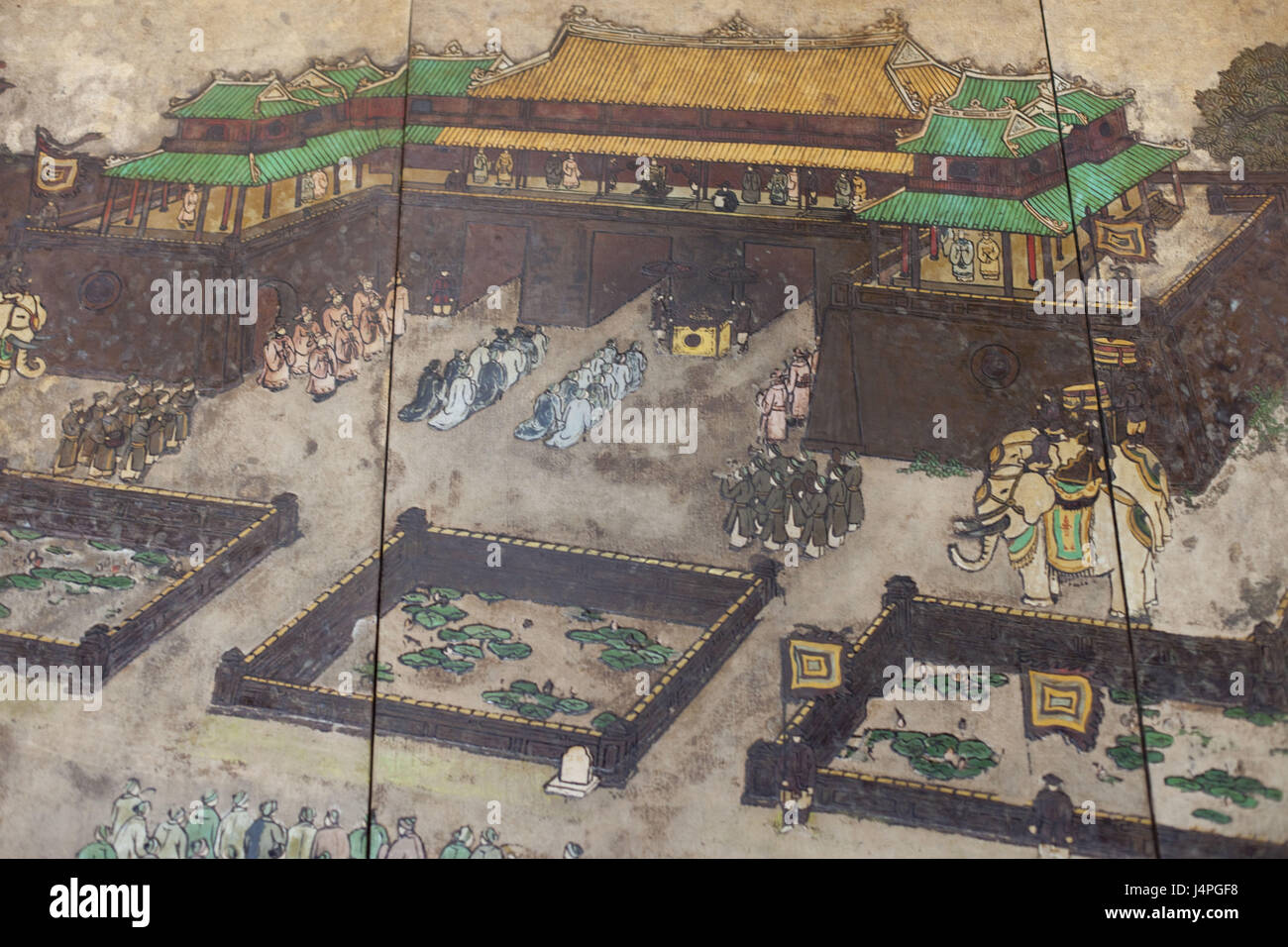 Vietnam, Gee, fief, peinture murale, à l'intérieur, l'objectif de Ngo Mon, Banque D'Images
