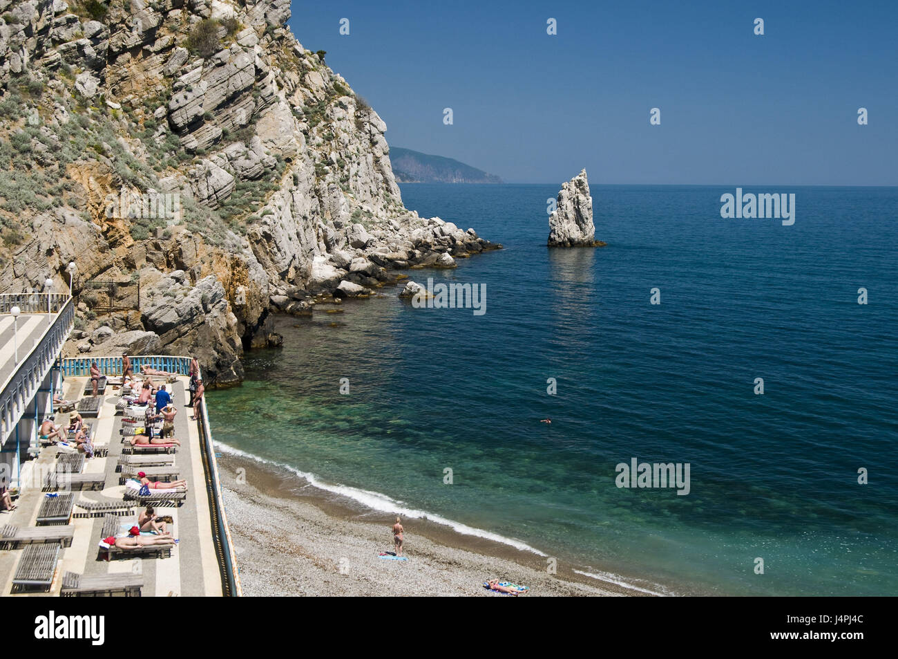 Plage de Gaspra près de Yalta, Banque D'Images