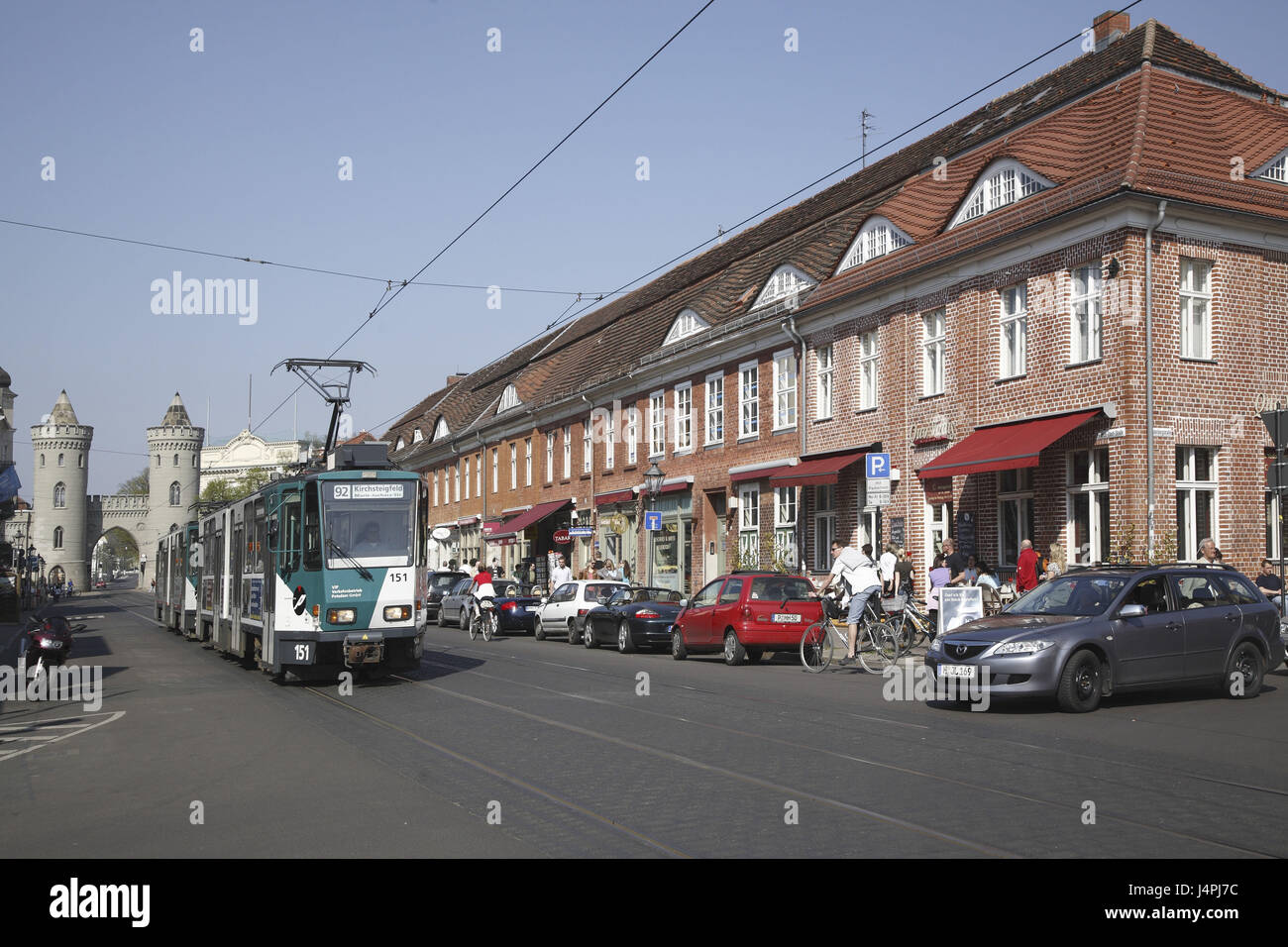 L'Allemagne, Potsdam, quatrième néerlandais, porte de Nauen, scène de rue, Banque D'Images
