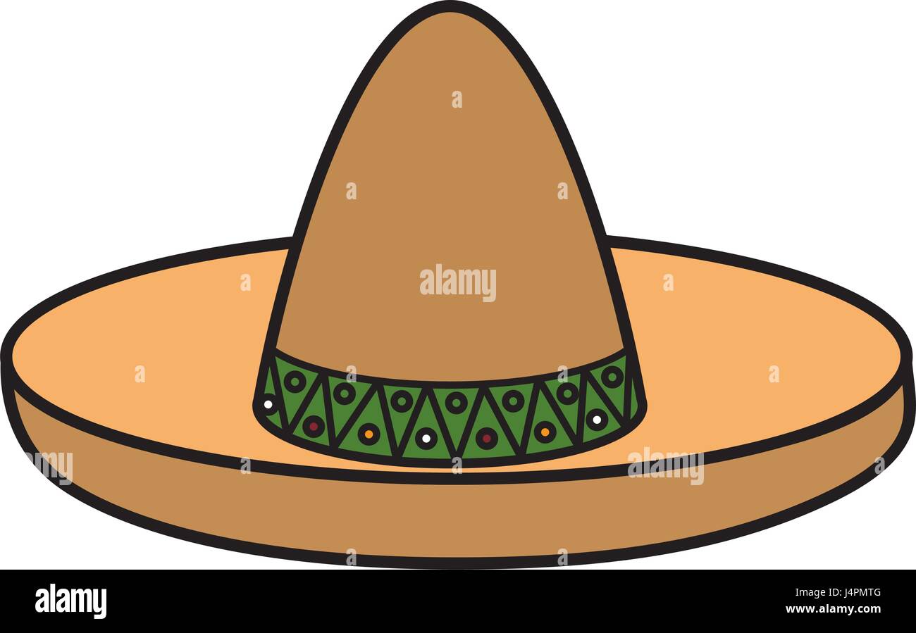 Mexican Hat icône isolé Illustration de Vecteur