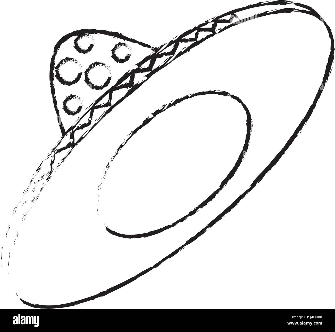 Mexican Hat icône isolé Illustration de Vecteur