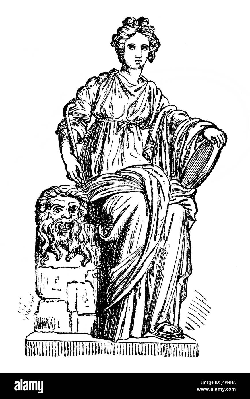 Thalia Thaleia ou, la muse de la comédie et la poésie idyllique dans la mythologie grecque Banque D'Images