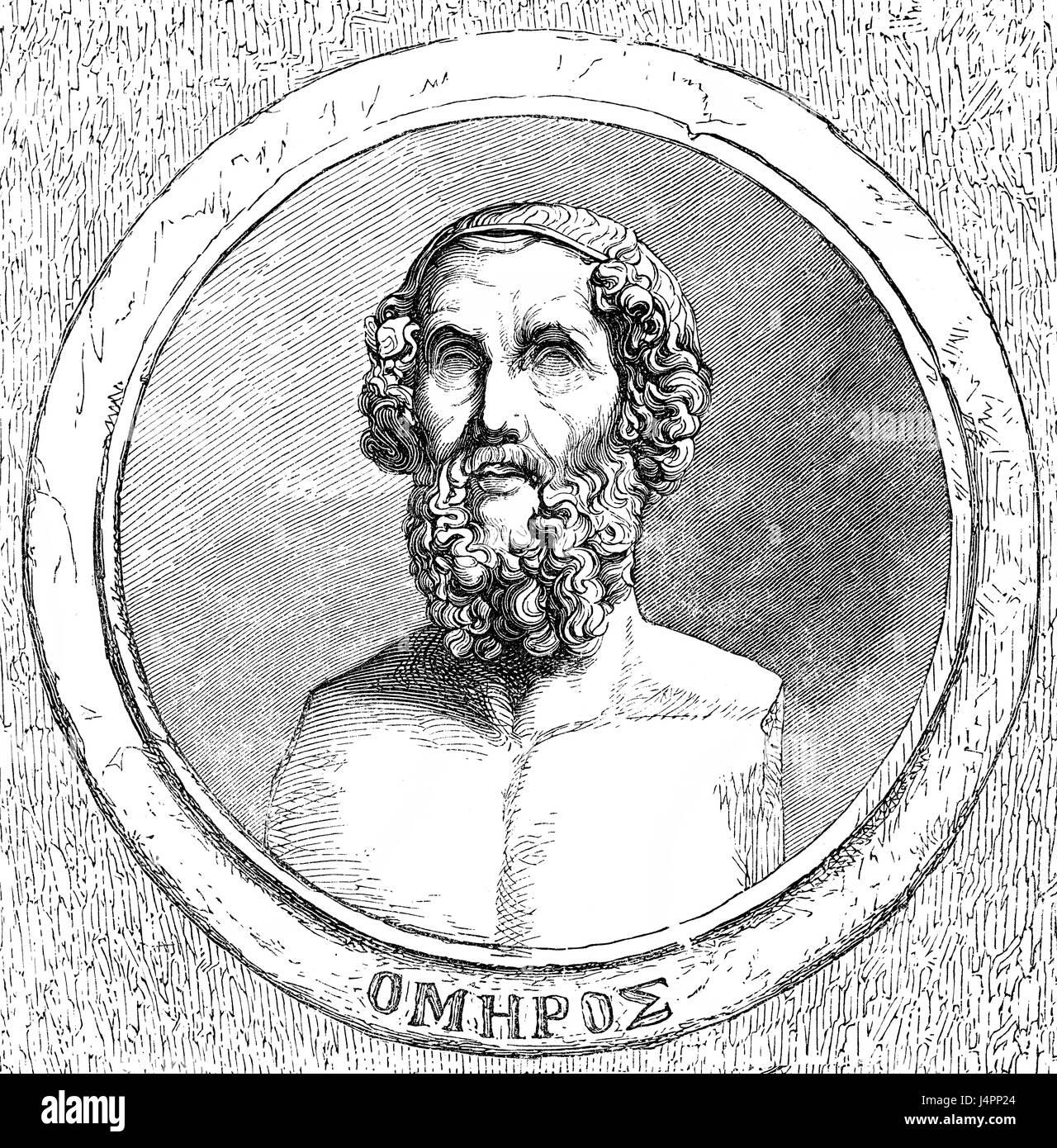 Homer, le grec, la Grèce antique auteur légendaire Banque D'Images