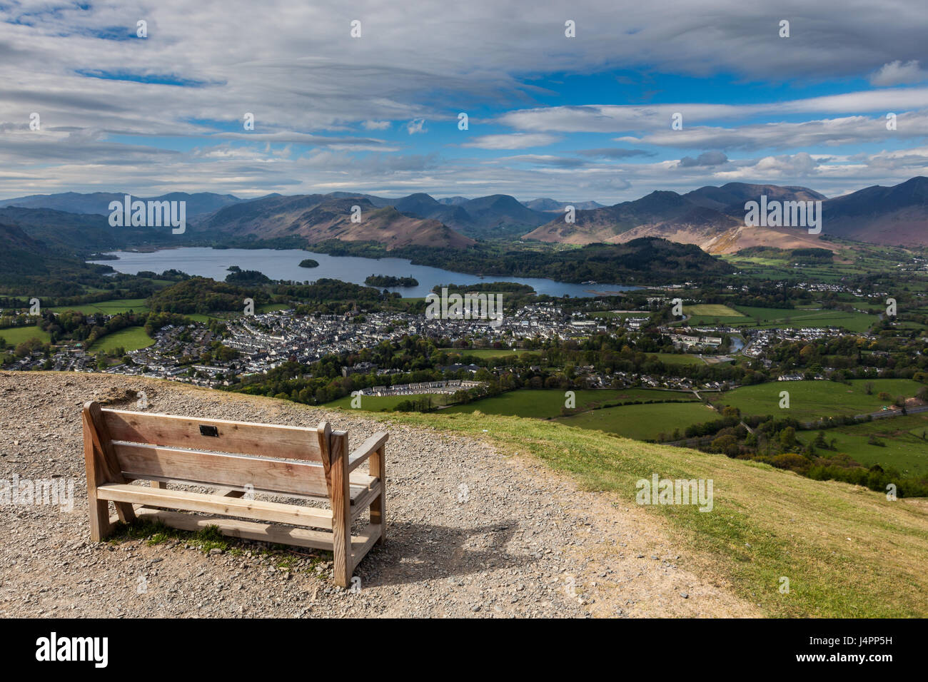 Keswick et Derwent Water vu de Latrigg, Lake District, Cumbria Banque D'Images