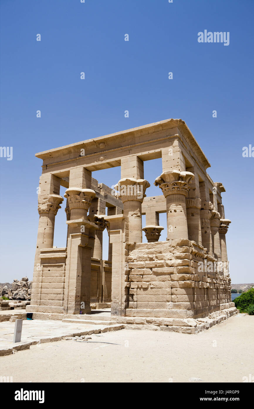 Temple de l'Isis sur l'île de Philae, Assouan, Egypte, Banque D'Images