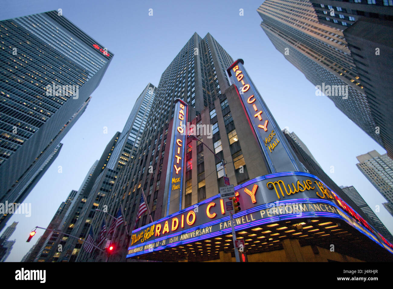 Les USA, New York city, 6ème. Avenue, le Radio City Music, sound, Banque D'Images