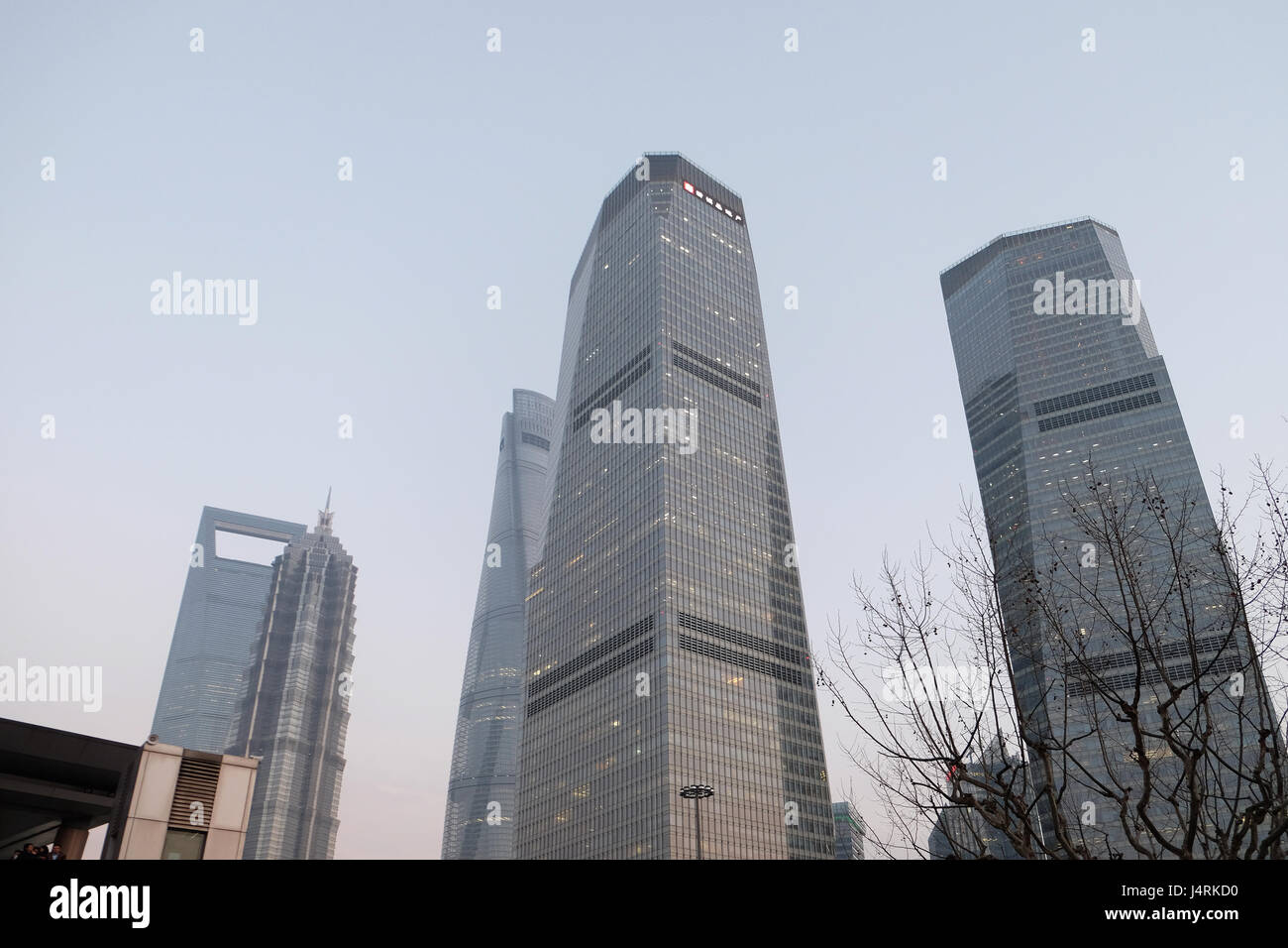 Dans les tours financières côté est de Pudong Shanghai, Chine, le 26 février 2016. Banque D'Images