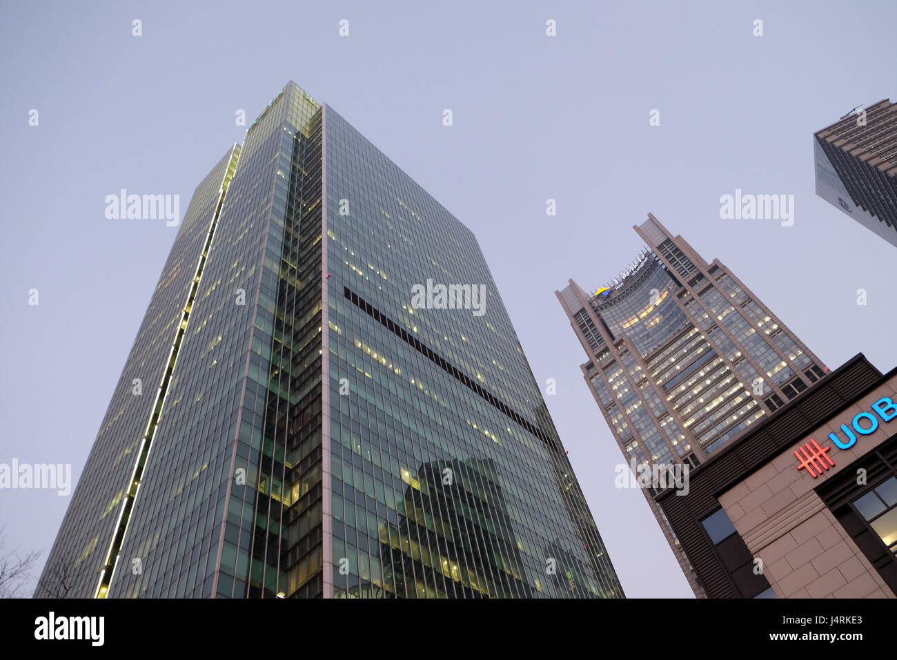 Dans les tours financières côté est de Pudong Shanghai, Chine, le 26 février 2016. Banque D'Images
