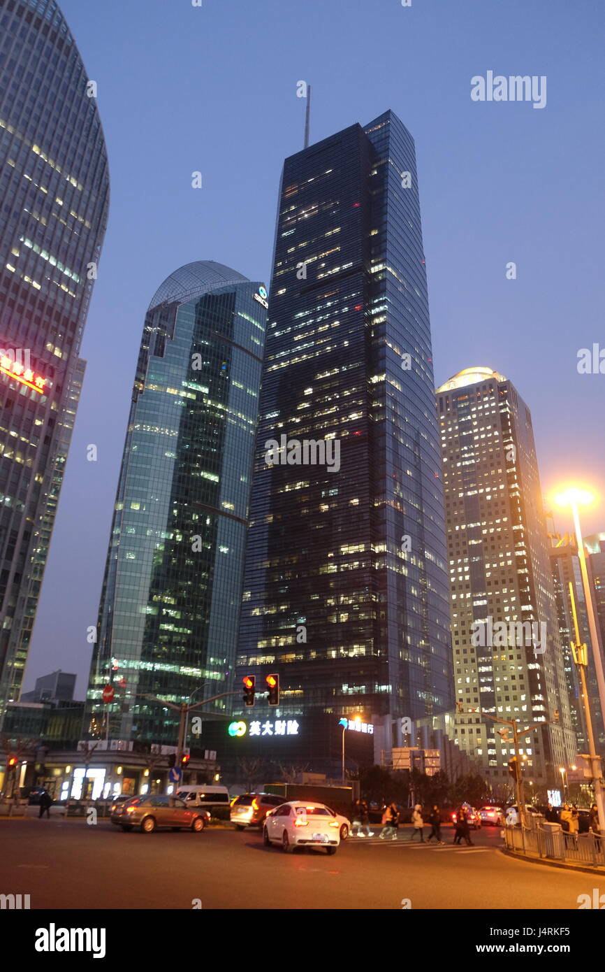 Centre mondial des finances de Shanghai skyscrapers Banque D'Images