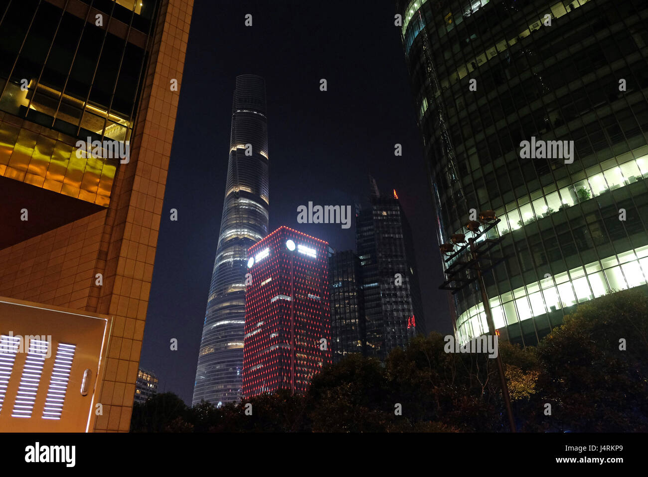 Centre mondial des finances de Shanghai skyscrapers Banque D'Images