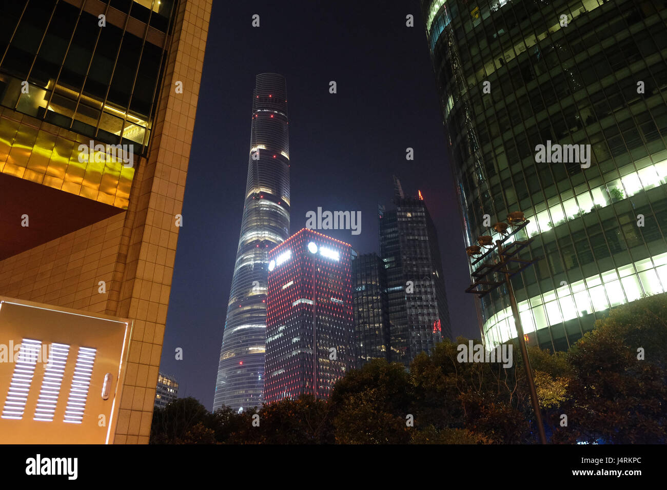 Centre mondial des finances de Shanghai skyscrapers Banque D'Images