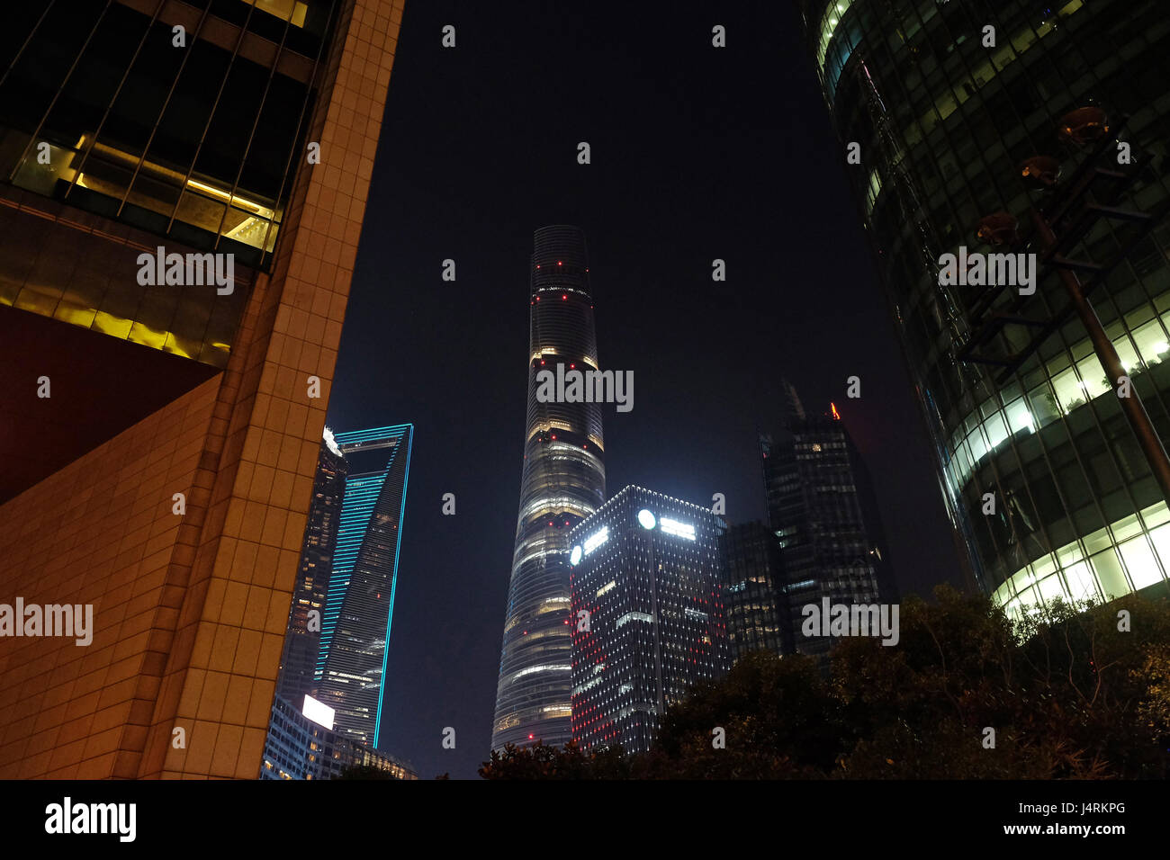 Centre mondial des finances de Shanghai skyscrapers Banque D'Images