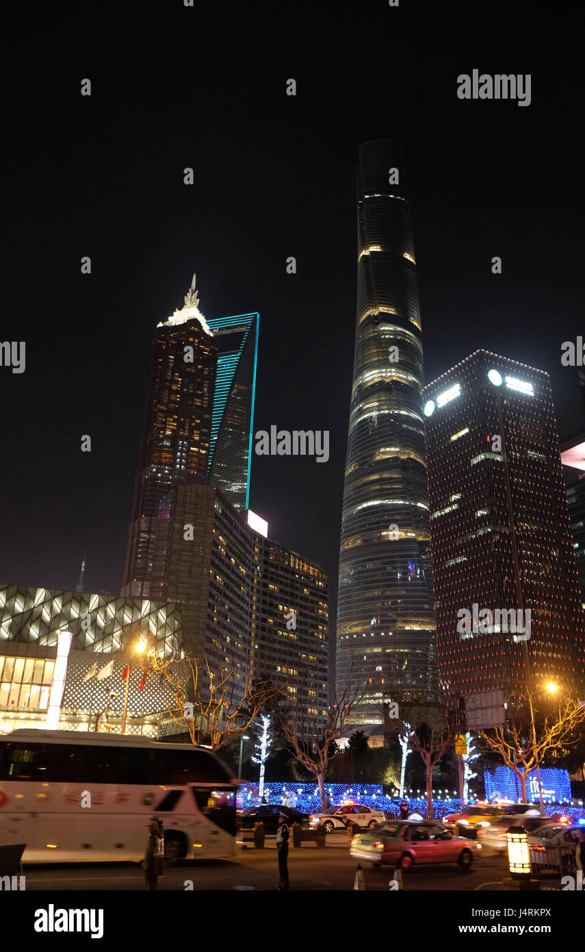 Centre mondial des finances de Shanghai skyscrapers Banque D'Images