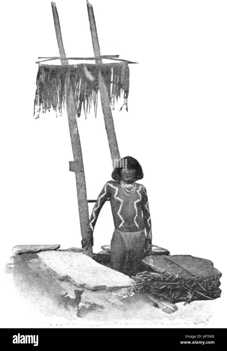 La Moki Snake Dance, une danse cérémonielle exécutée par la tribu Hopi du sud-ouest des États-Unis, est exécutée pour apporter la pluie et assurer le succès agricole. Cette image documente probablement la signification rituelle de la danse. Banque D'Images