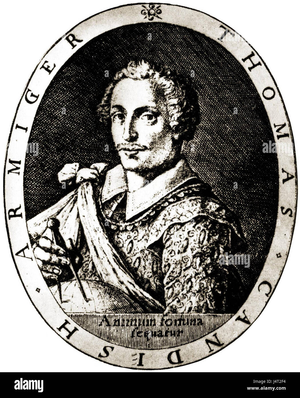 Thomas Cavendish était un explorateur anglais connu pour sa circumnavigation du globe à la fin du XVIe siècle. Ses voyages ont contribué à l'exploration européenne et à l'histoire navale. Banque D'Images