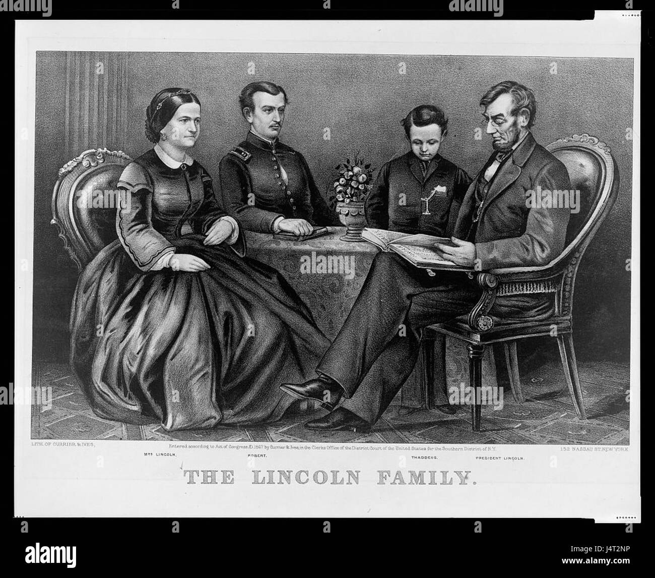 La famille Lincoln, Currier & Ives Banque D'Images