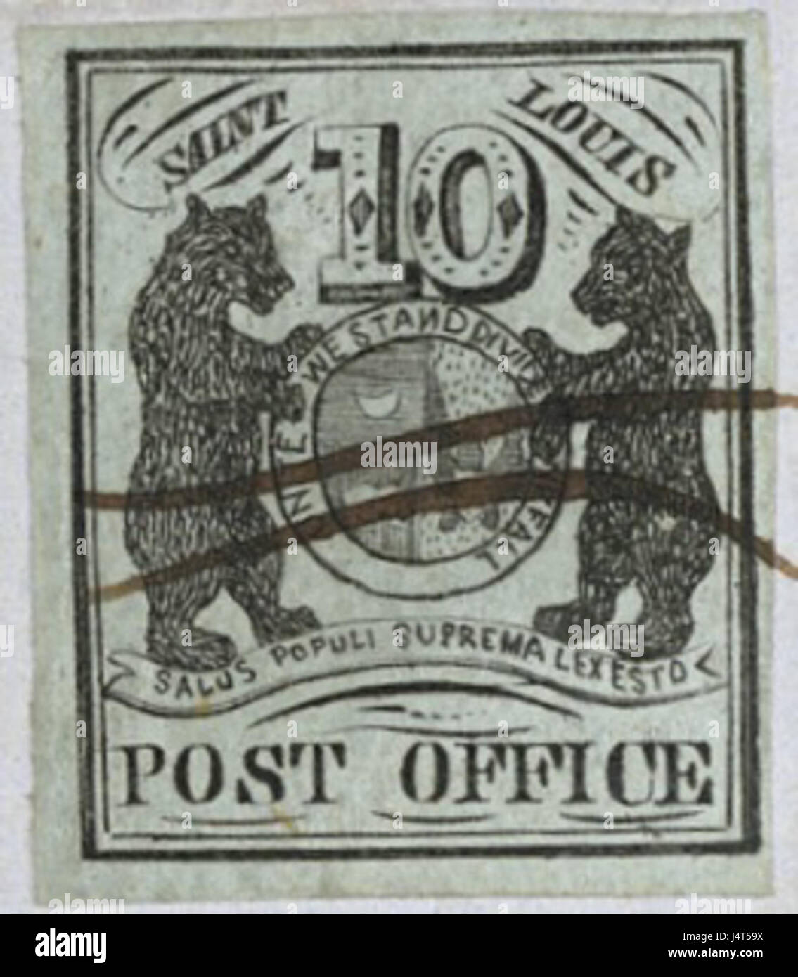 United States maîtres de St Louis 1845 provisoire 46 10 100 timbres-poste Banque D'Images