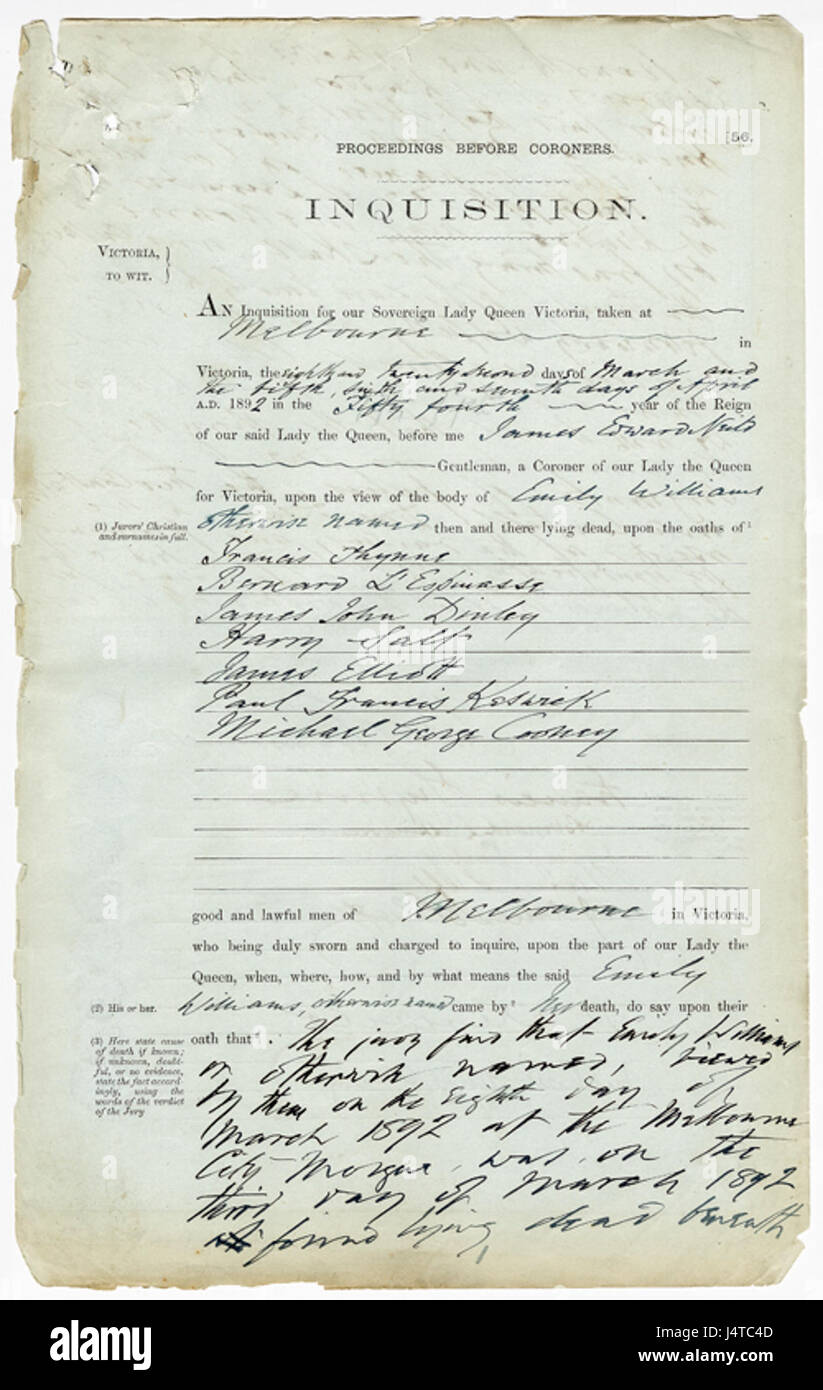 Spvr30 p0 u886 261CoronersReport 1 Banque D'Images