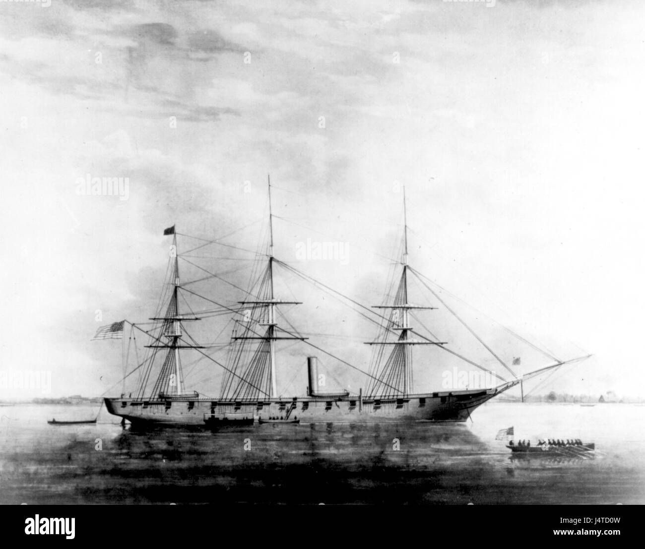 La peinture de l'USS Hartford Banque D'Images