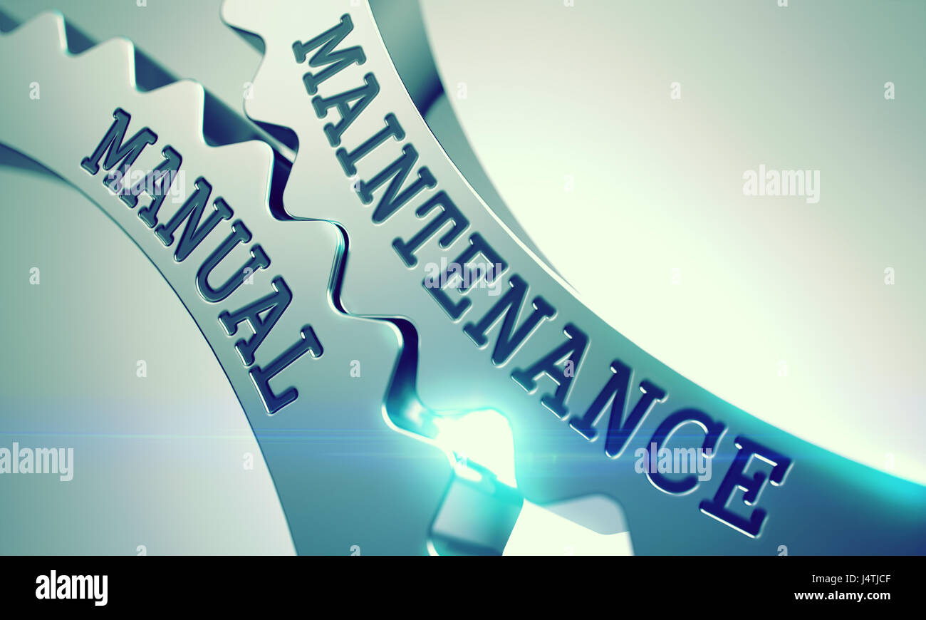 Manuel de maintenance - Mécanisme d'engrenages métalliques . 3D . Banque D'Images